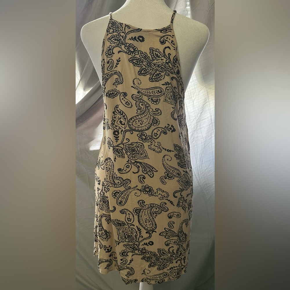 Forever 21 Beige and Black Paisley Patterned Dress, Sz s - Picture 2 of 3